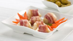 Bacon Wrapped Perogies. A Favourite Perogy Appetizer Recipe Bacon Wrapped Perogies