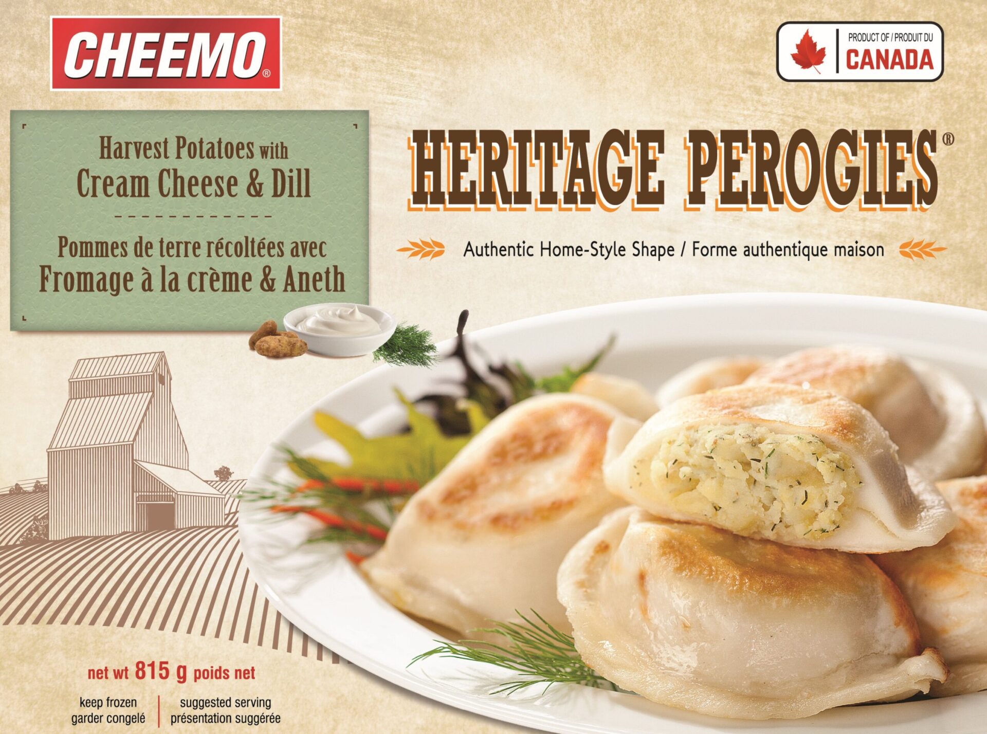 CHEEMO Heritage Perogies - Harvest Potatoes with Farm Style Cream Cheese & Savoury Dill