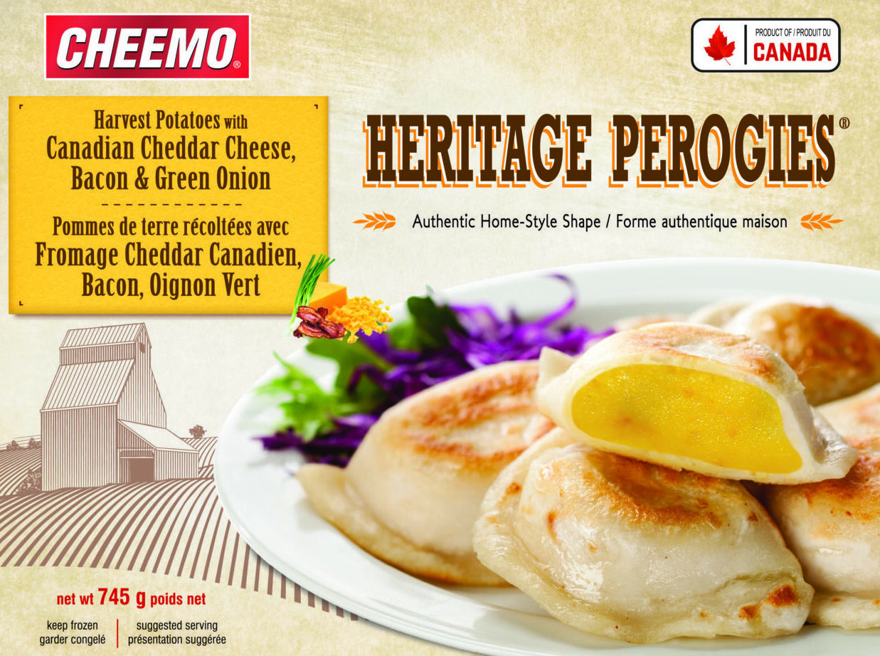 NEW CHEEMO Potato, Cheddar, Bacon Perogies. Heritage Style Premium Perogies.
